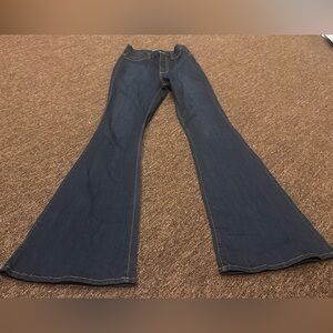 FASHION NOVA Womens Jeans Size 7(w27) FlareLeg BellBottom DarkBlue MadeUSA Denim